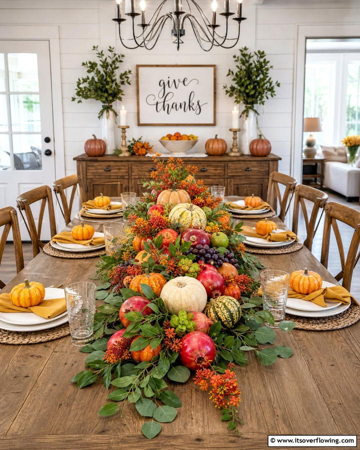 Harvest Table Centerpiece - 21 Charming Thanksgiving Decoration Ideas for a Festive Home