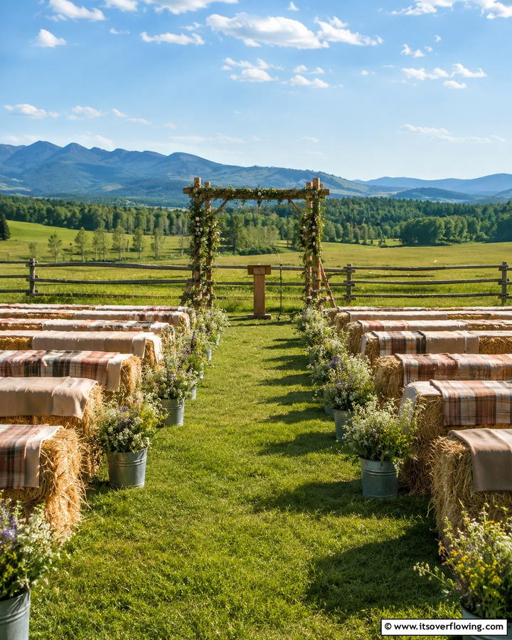 Hay Bale Seating - 25 Western Wedding Ideas for a Rustic Celebration