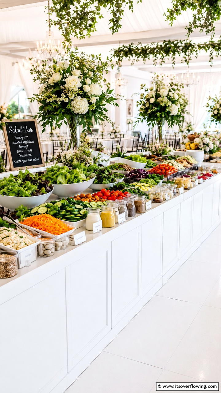 Healthy Salad Bar - 21 Creative Wedding Food Ideas for a Unique Reception Menu