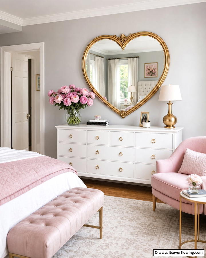 Heart Shaped Mirror - 25 Taylor Swift Themed Bedroom Decor Ideas for Fans