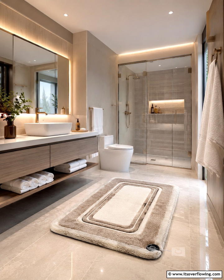 Heated Bathroom Comfort Rug - 30 Bathroom Rug Ideas for Softness and Style Underfoot