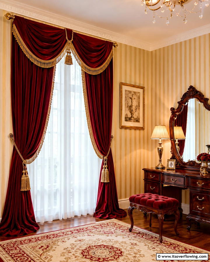 Heavy Drapery - 25 Victorian Bedroom Ideas for Timeless Elegance