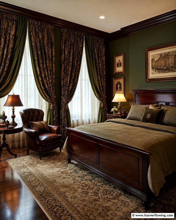 Heavy Drapes or Curtains - 30 Dark Academia Bedroom Designs for a Scholarly Aesthetic