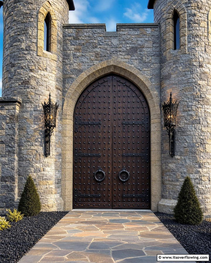 Heavy Iron Studded Doors - 20 Gothic Front Door Ideas to Enhance Your Home