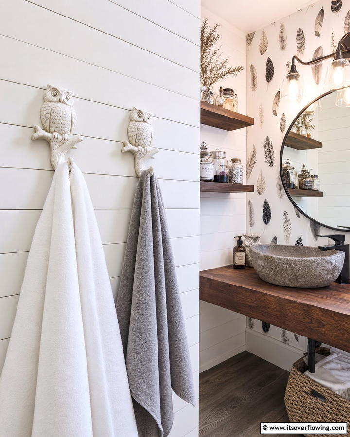 Hedwig Towel Hooks - 20 Harry Potter Bathroom Ideas for Magical Spaces