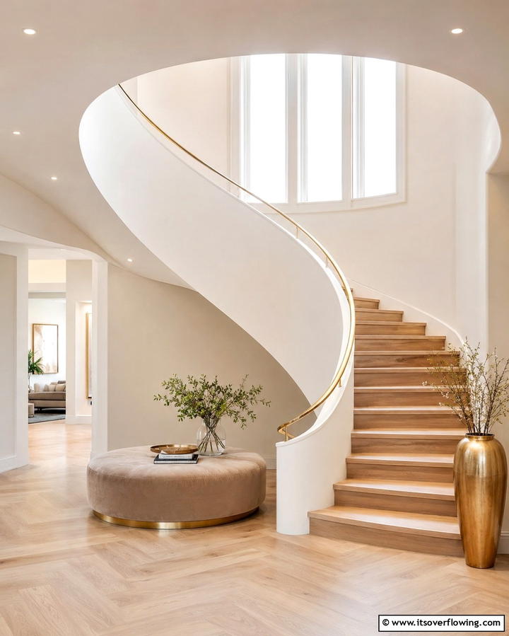 Helical Staircases - 30 Open Staircase Ideas to Elevate Your Home Organization