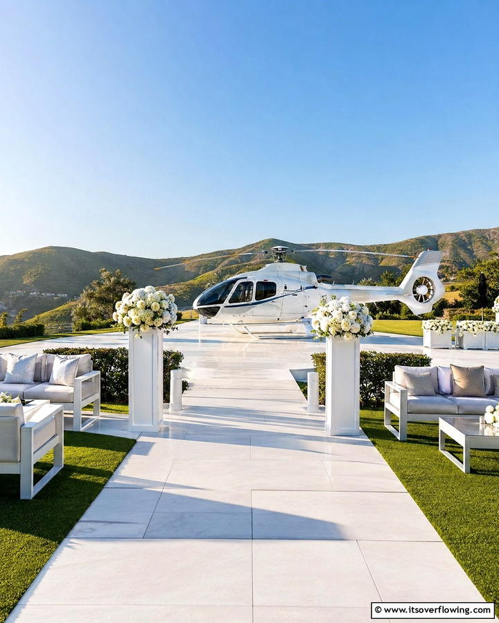 Helicopter LandingExact - 25 Wedding Entrance Ideas for a Grand Arrival