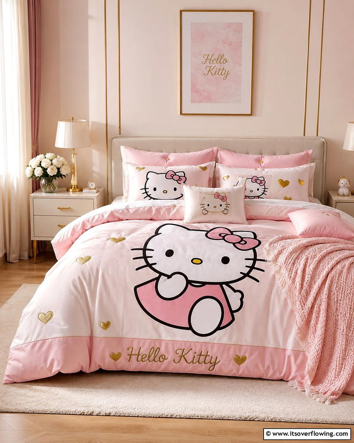 Hello Kitty Bedding Set - 25 Hello Kitty Bedroom Ideas for a Cute and Cozy Space