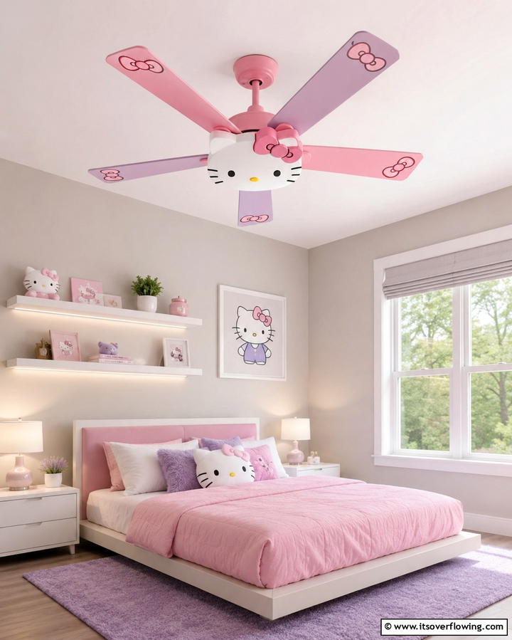 Hello Kitty Ceiling Fan - 25 Hello Kitty Bedroom Ideas for a Cute and Cozy Space
