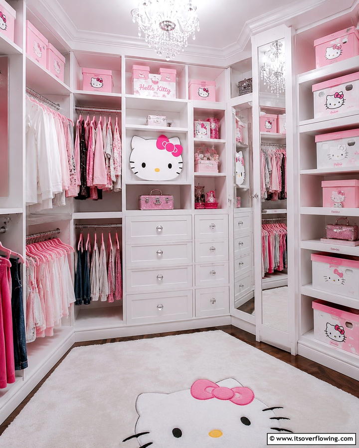 Hello Kitty Closet Organization - 25 Hello Kitty Bedroom Ideas for a Cute and Cozy Space