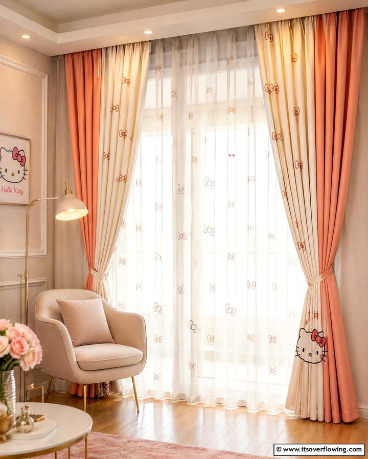 Hello Kitty Curtains and Drapes - 25 Hello Kitty Bedroom Ideas for a Cute and Cozy Space