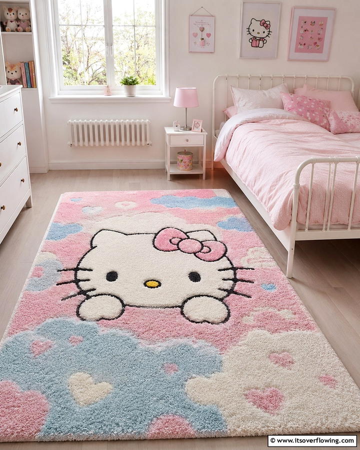 Hello Kitty Rugs for a Cozy Floor - 25 Hello Kitty Bedroom Ideas for a Cute and Cozy Space