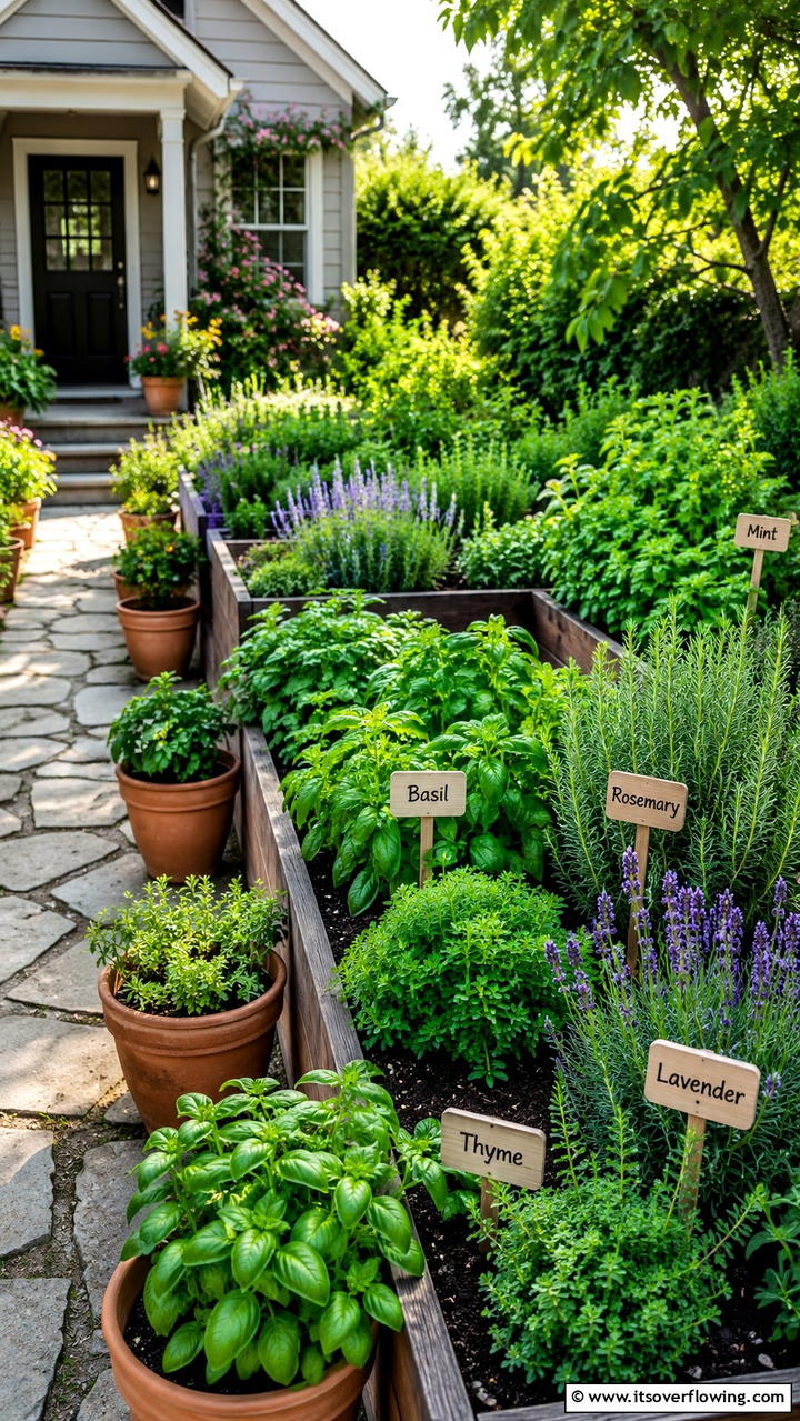 Herb Garden Delight - 30 Front Yard Landscaping Ideas for Stunning Curb Appeal