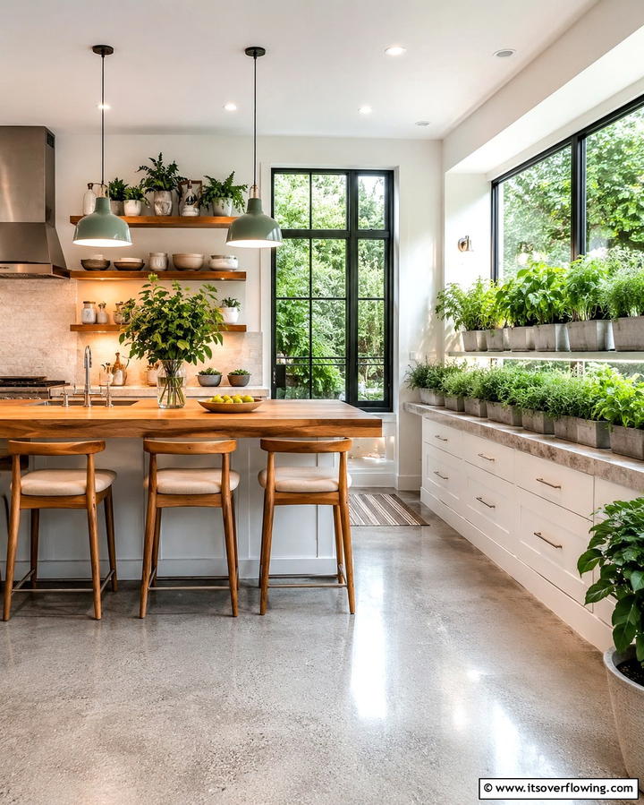 Herb Garden Haven - 25 Kitchen Bay Window Ideas for a Bright Cooking Space