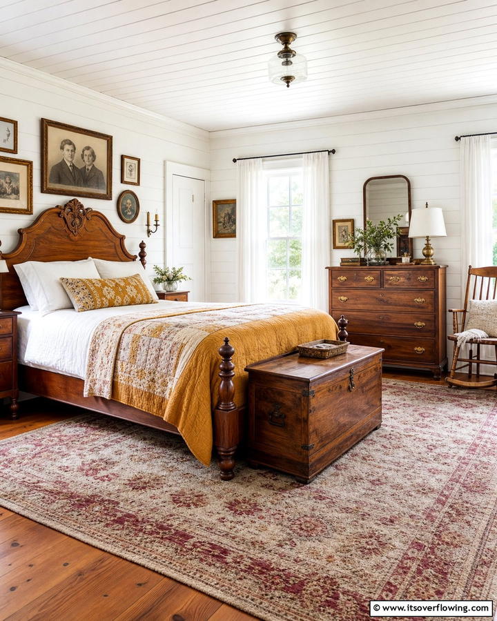 Heritage Home Harmony - 21 Farmhouse Bedroom Ideas for Rustic Comfort