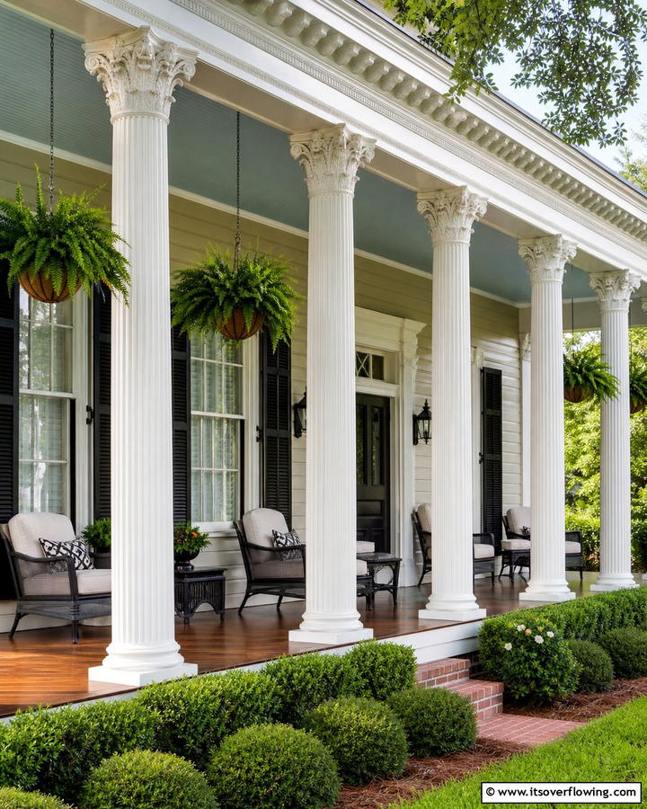 Heritage Inspired Columns - 30 Southern Front Porch Ideas for Welcoming Outdoor Spaces