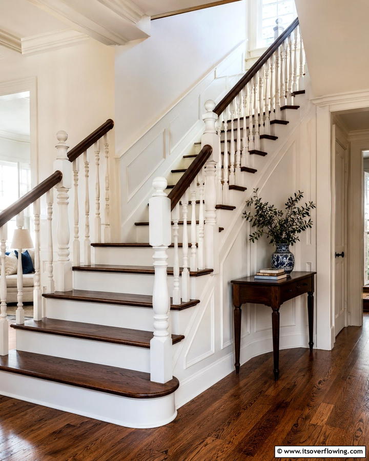 Heritage Inspired Design - 30 Rustic Farmhouse Stair Railing Ideas & Designs