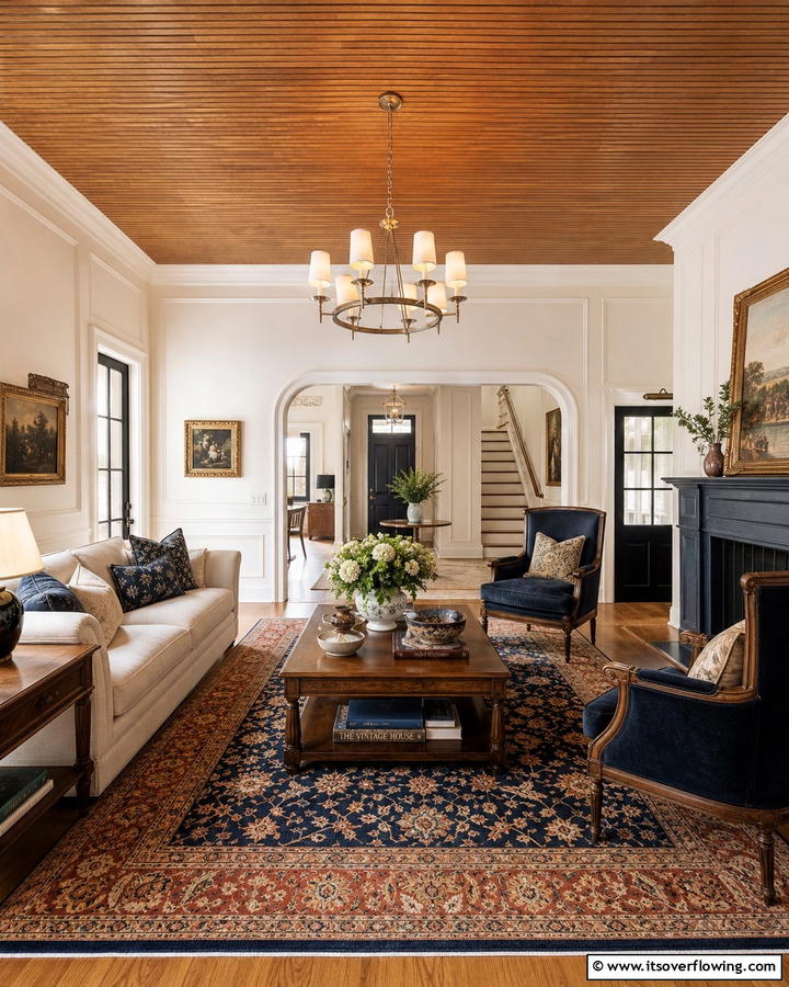 Heritage Inspired Wood Slat Ceiling - 30 Wood Slat Ceiling Ideas for Textured Modern Interiors