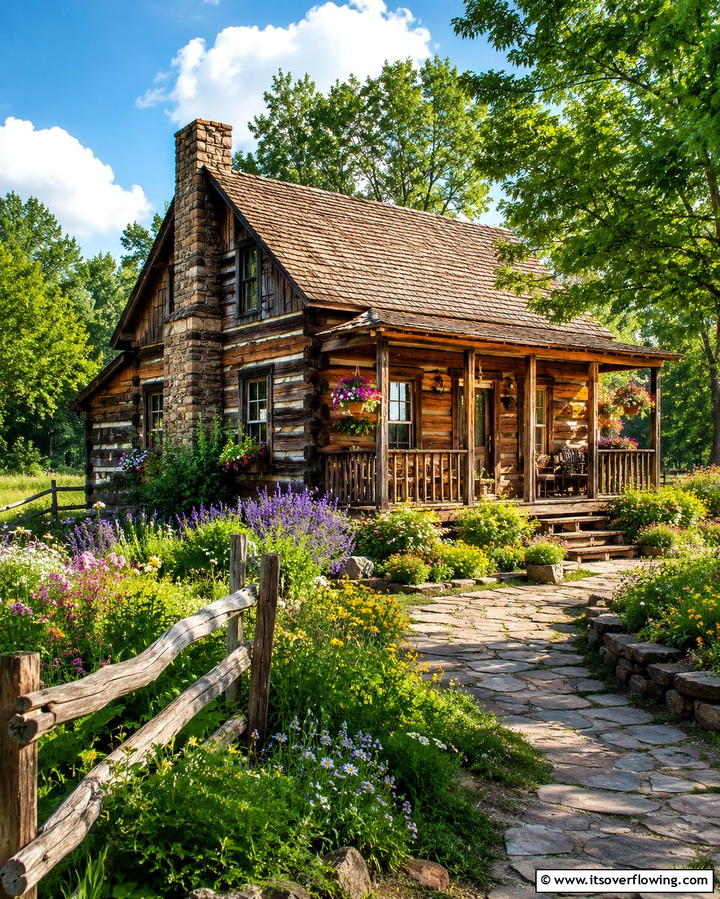 Heritage Log Cabins - 30 Rustic Landscaping Ideas for Natural Yard Beauty
