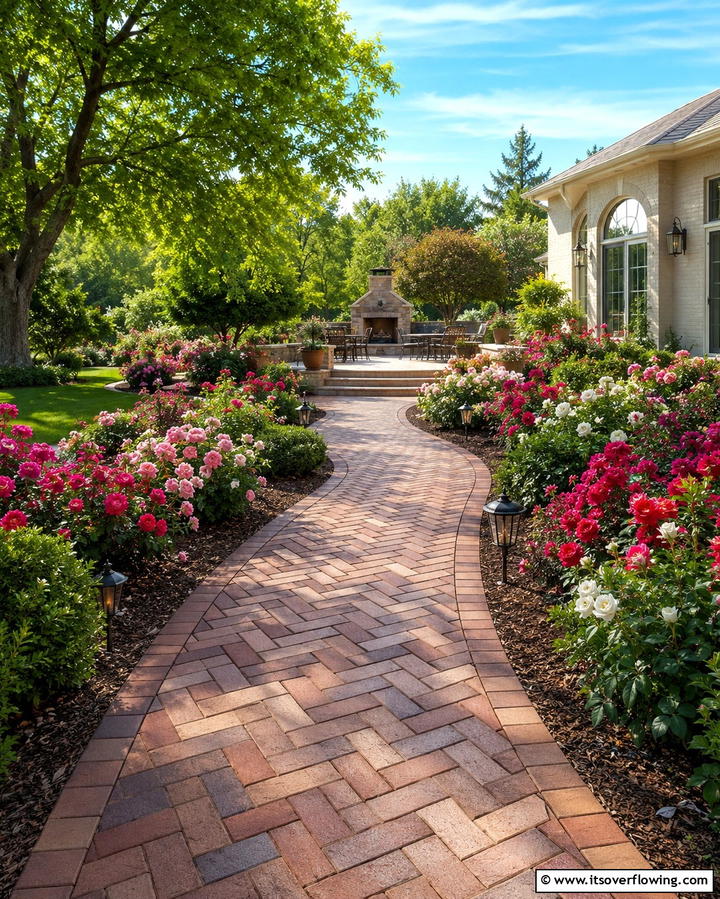 Herringbone Brick Walkway Extension - 25 Herringbone Brick Patio Designs for a Classic Look