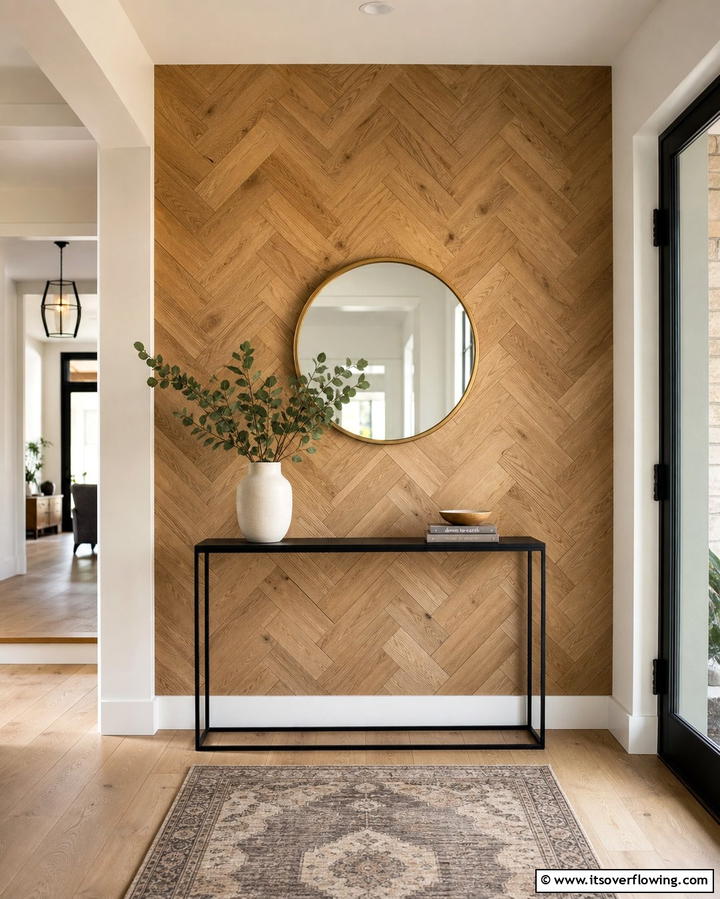 Herringbone Wood Accent Wall - 25 Wood Accent Wall Ideas to Elevate Your Interior