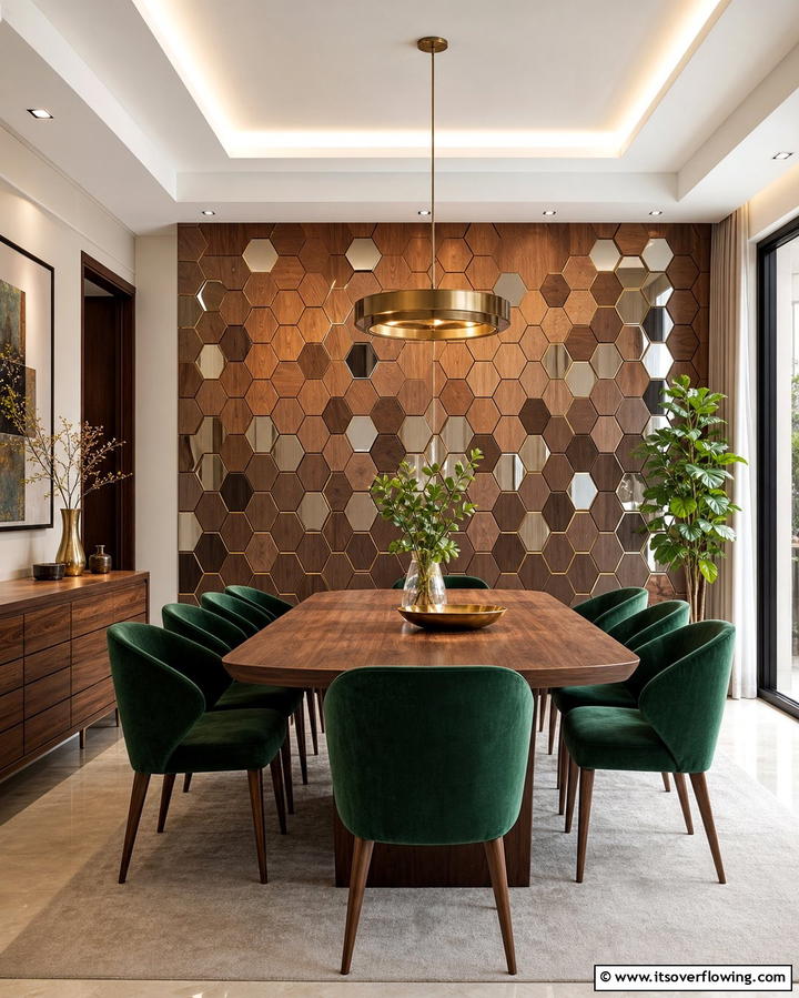 Hexagonal Honeycomb Design - 25 Geometric Accent Wall Ideas for Modern Interiors