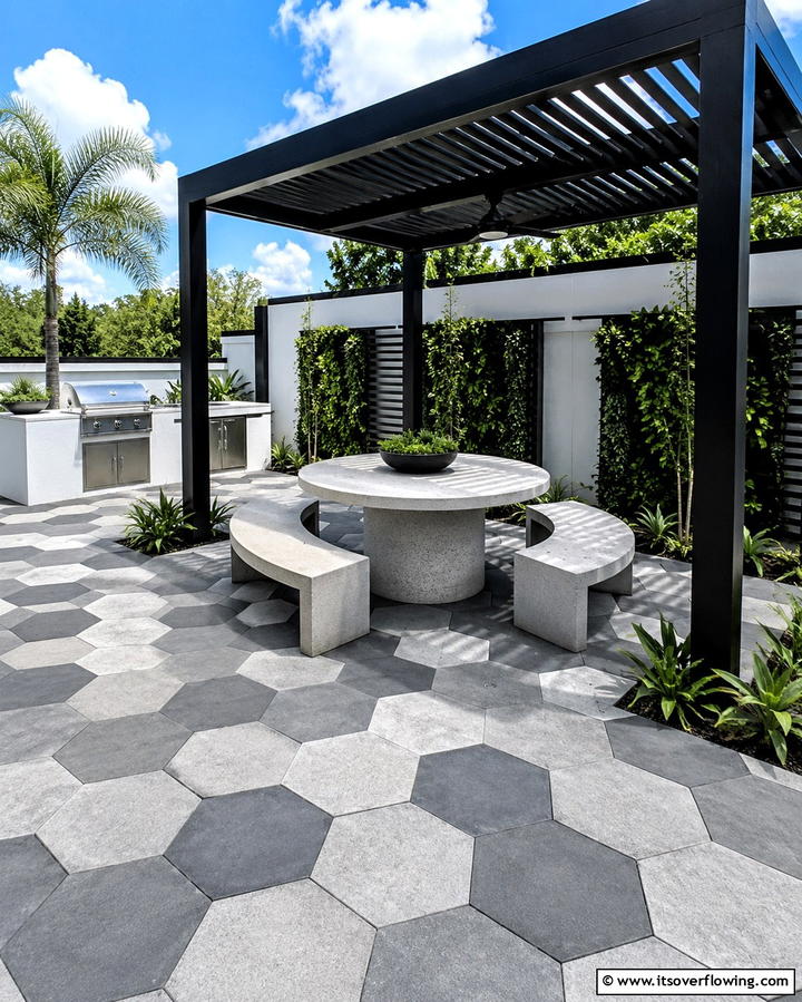 Hexagonal Tiles - 25 Patio Tile Ideas to Upgrade Your Outdoor Flooring