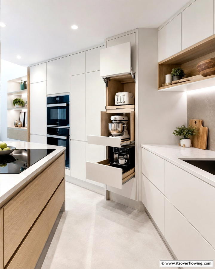 Hidden Appliance Storage - 25 Dream Kitchen Ideas for Your Perfect Cooking Space