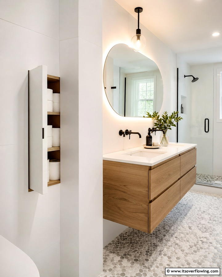 Hidden Cabinet - 20 Toilet Paper Storage Ideas for Organized Bathrooms