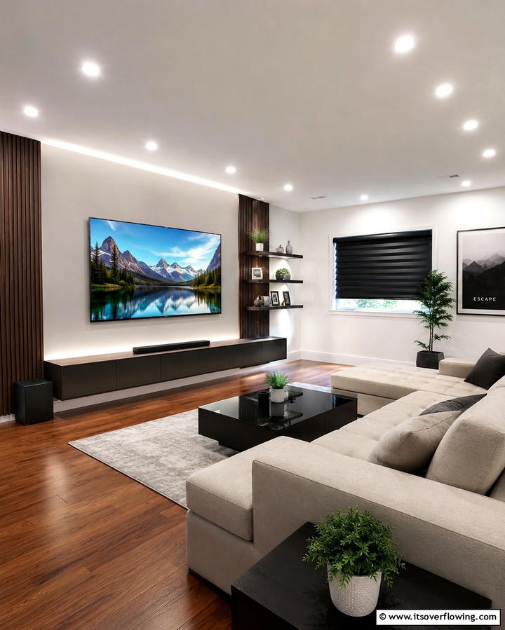 Hidden Cable Management for Clean Aesthetics - 20 Small Media Room Ideas for Cozy Entertainment