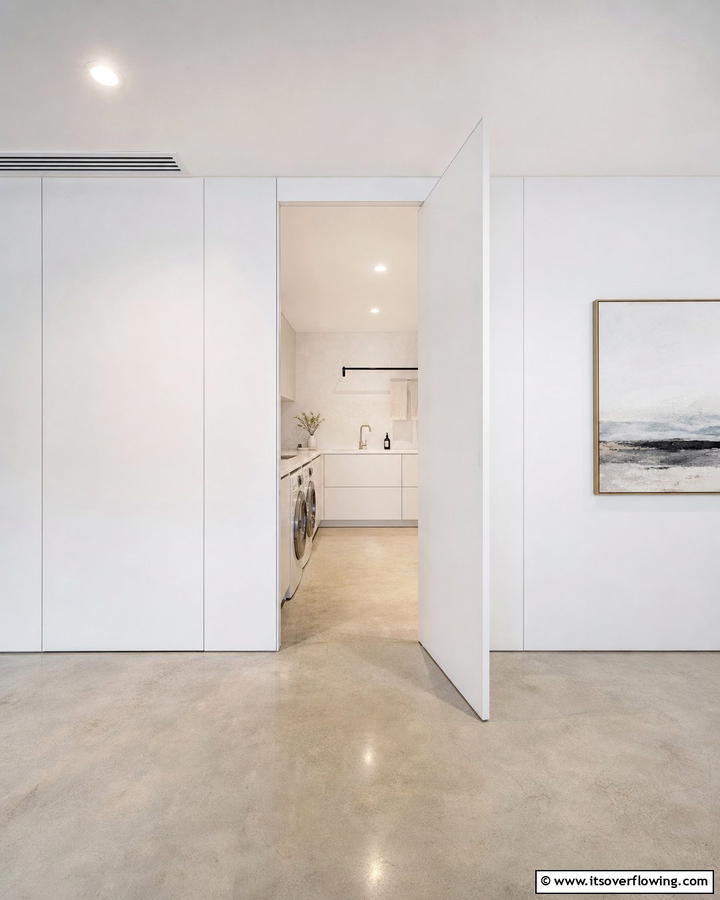 Hidden Door for Seamlessness - 20 Laundry Room Door Ideas for a Stylish and Functional Space