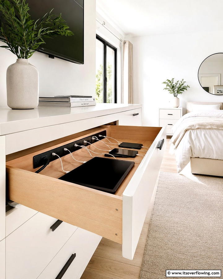 Hidden Drawer Charging StationOne - 25 Smart Charging Station Ideas for a Tidy Home