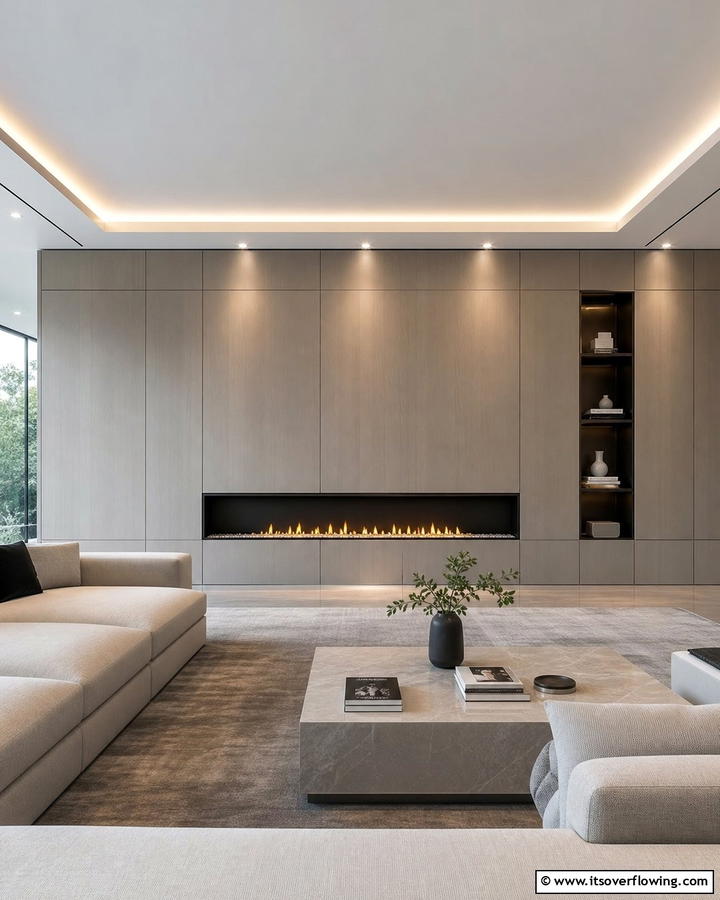Hidden Elegance Linear Fireplace - 30 Linear Fireplace Ideas for Modern Home Heating