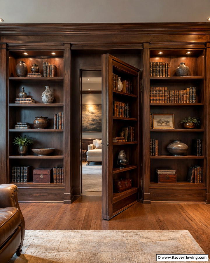 Hidden Entryways for Enhanced Secrecy - 25 Safe Room Ideas for Maximum Security and Comfort