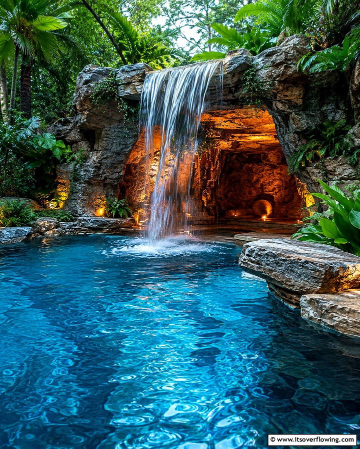 Hidden Grotto Lagoon Pool - 25 Lagoon Pool Design Ideas for a Tropical Backyard Retreat