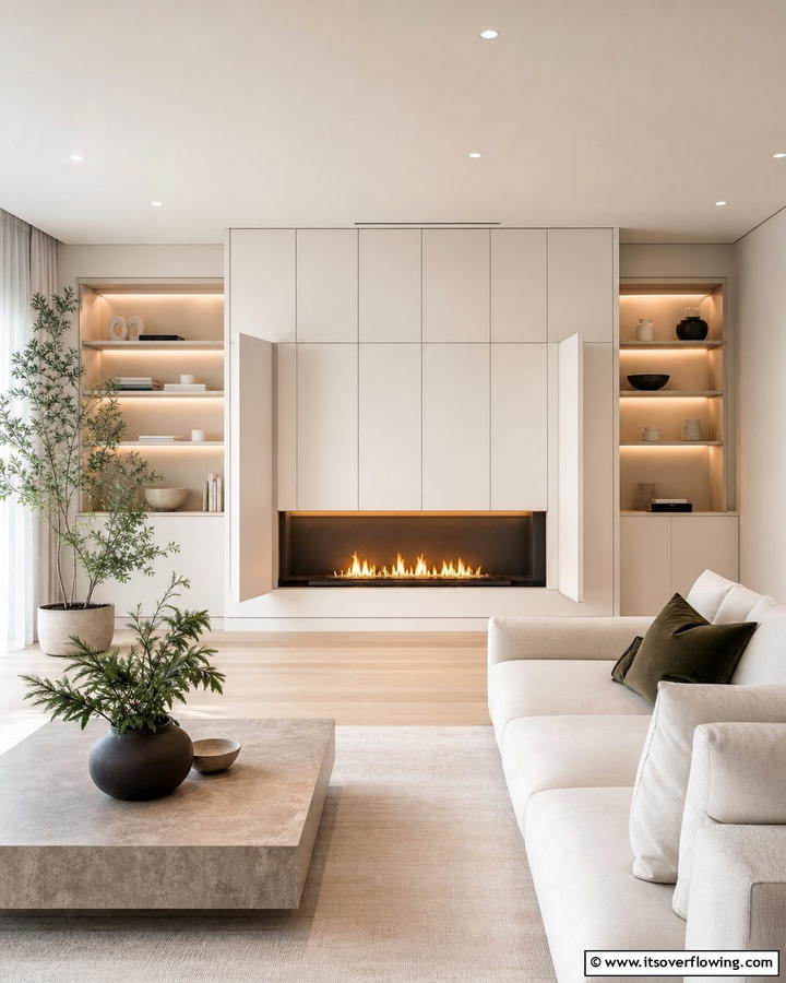 Hidden Hearths for Sleek Spaces - 21 Cozy and Modern Fireplace Ideas for Every Home Style