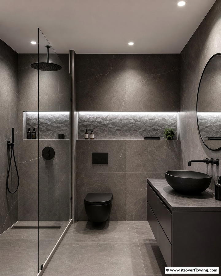 Hidden LED Strip Lighting Niche - 25 Shower Niche Ideas for a Functional Bathroom