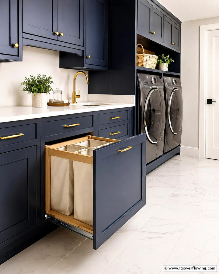 Hidden Laundry Hampers - 25 Modern Laundry Room Ideas for a Functional Space