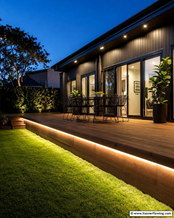 Hidden Lighting Accents - 30 Stylish Deck Skirting Ideas to Elevate Outdoor Entertaining