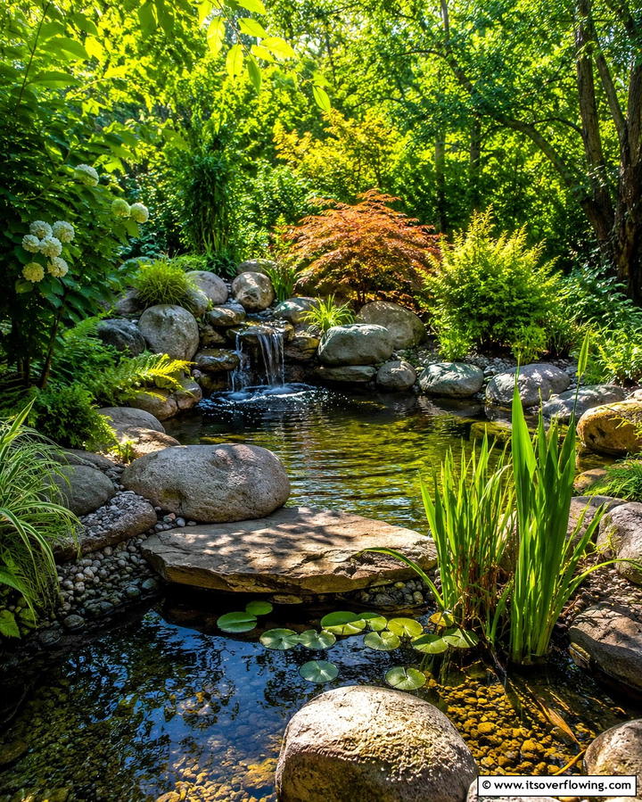 Hidden Retreat Pond - 30 Backyard Pond Ideas for Serene Water Features