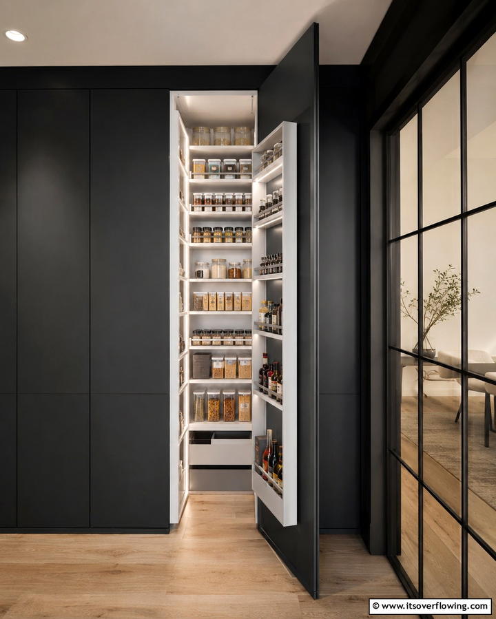 Hidden Shelving for a Clutter Free Look - 25 Pantry Shelving Ideas for Organized Kitchens