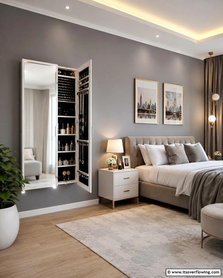Hidden Storage Behind Mirrors - 25 Smart Bedroom Storage Ideas to Declutter Your Space