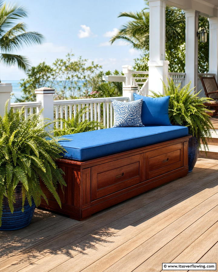 Hidden Storage Bench - 25 Garbage Can Storage Ideas for Neat Spaces