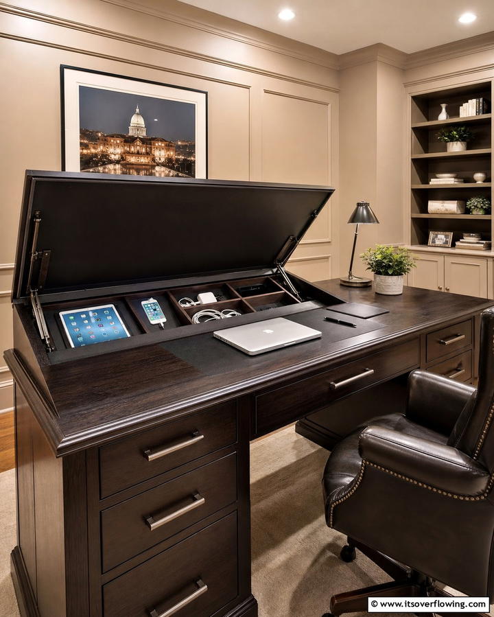 Hidden Storage Desks - 25 Office Storage Ideas to Keep Your Workspace Organized and Clutter-free