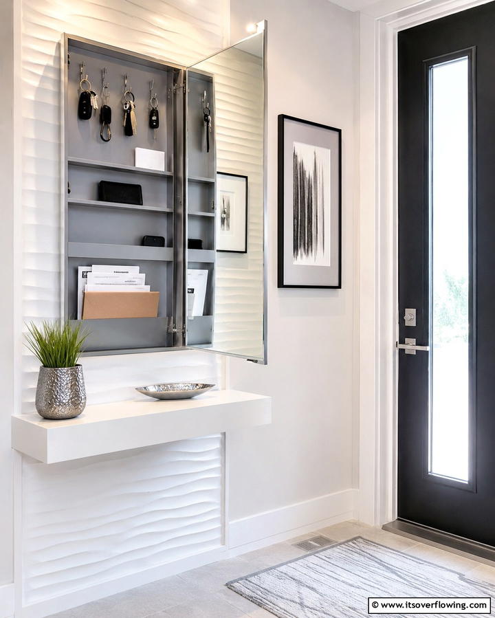 Hidden Storage Mirrors - 25 Entryway Storage Ideas for Organized Homes