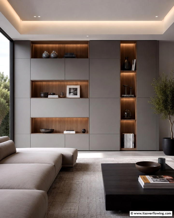 Hidden Storage Shelves for a Clutter Free Look - 25 Living Room Bookshelf Ideas for Stylish Storage