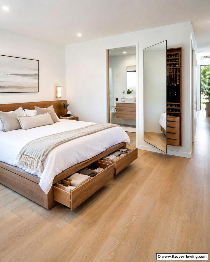 Hidden Storage Solutions - 25 Luxury Modern Bedroom Ideas for Ultimate Comfort