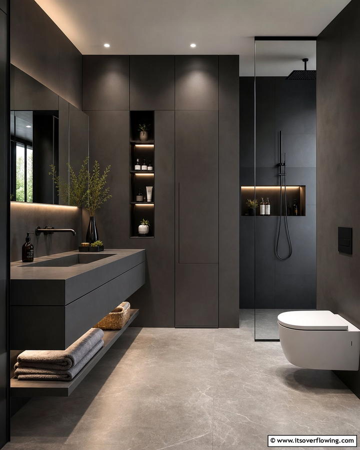 Hidden Storage Solutions - 25 Man Cave Bathroom Ideas for a Unique Space