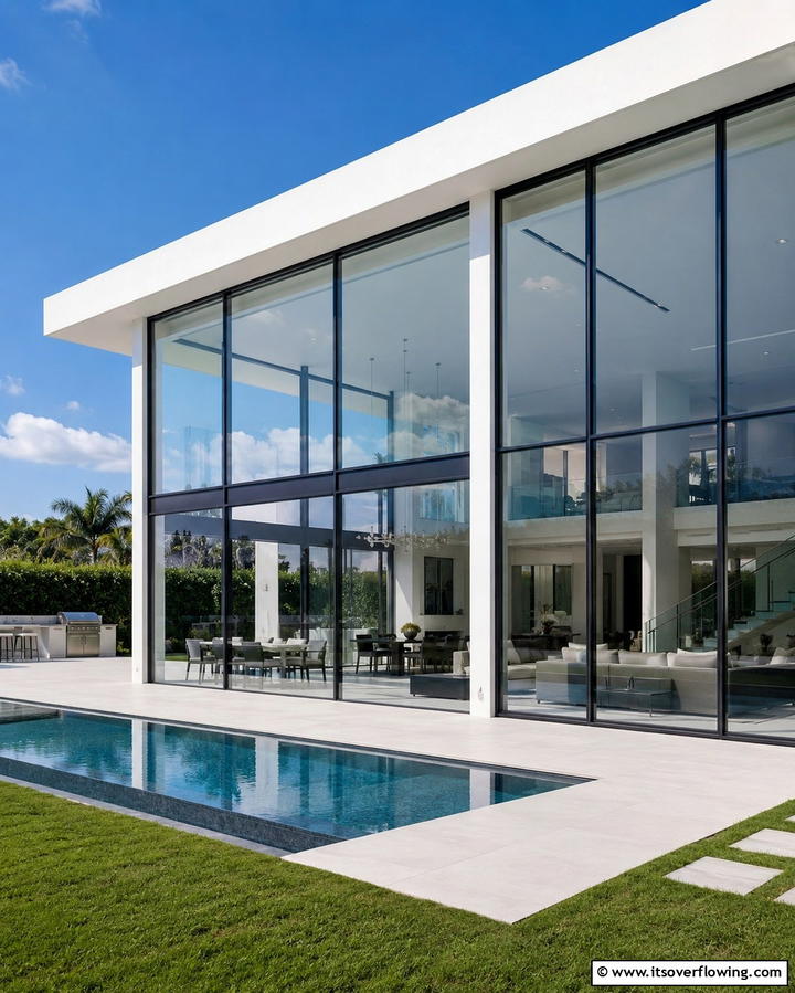Hidden Storage Solutions - 30 Minimalist House Exterior Ideas- Clean & Modern Designs