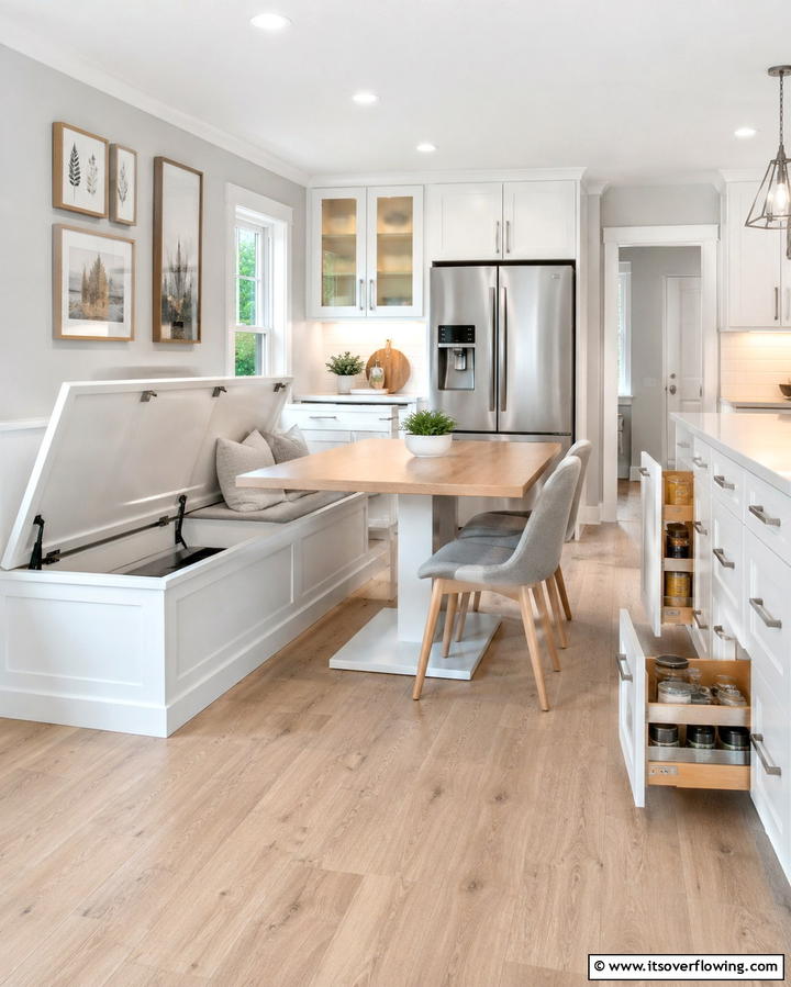 Hidden Storage Solutions - 25 Eat in Kitchen Ideas for a Cozy and Functional Dining Space